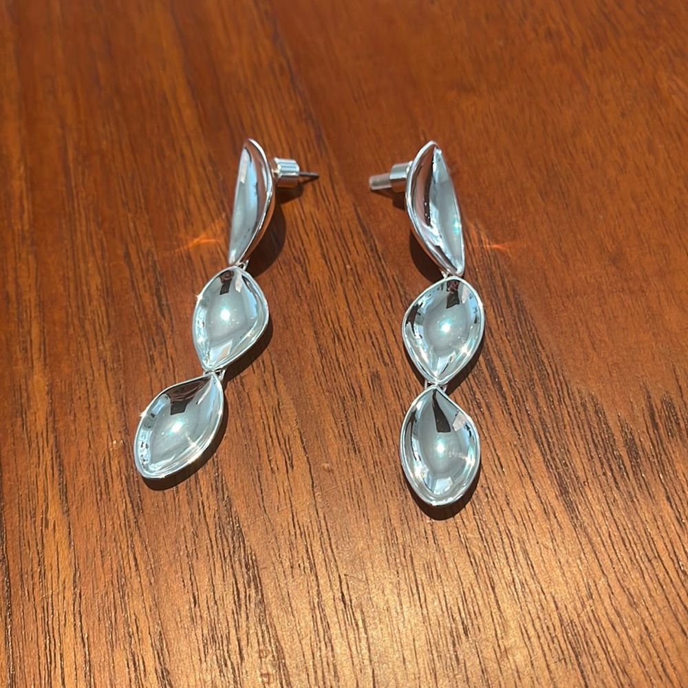 Jenny Bird Cordo Silver 3 drop earrings